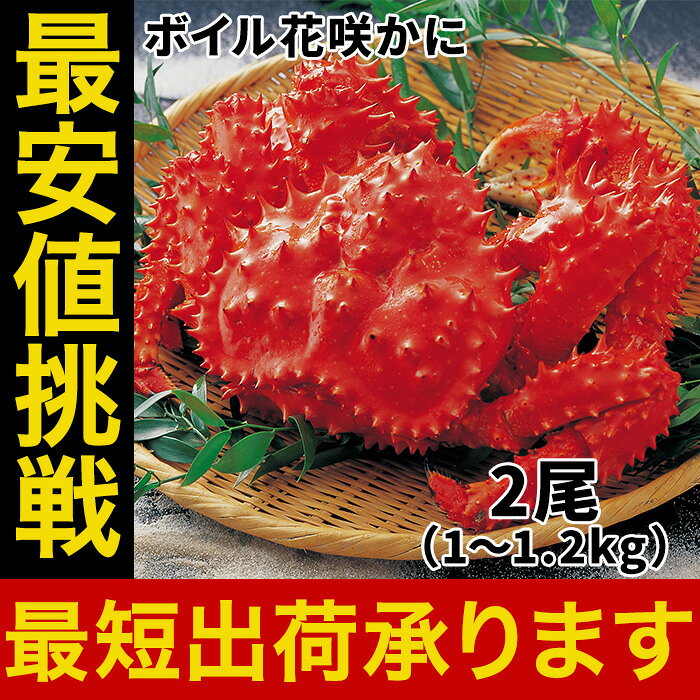 ボイル 国産花咲がに 花咲ガニ2尾1kg〜1.2kg大サイズ 希少 姿身 姿 花咲蟹 花咲ガニ ハナサキガニ かに カニ 蟹 海鮮 花咲 ハナサキ かに鍋 かにすき 蟹鍋 カニ鍋 セット 送料無料 ギフト 2026