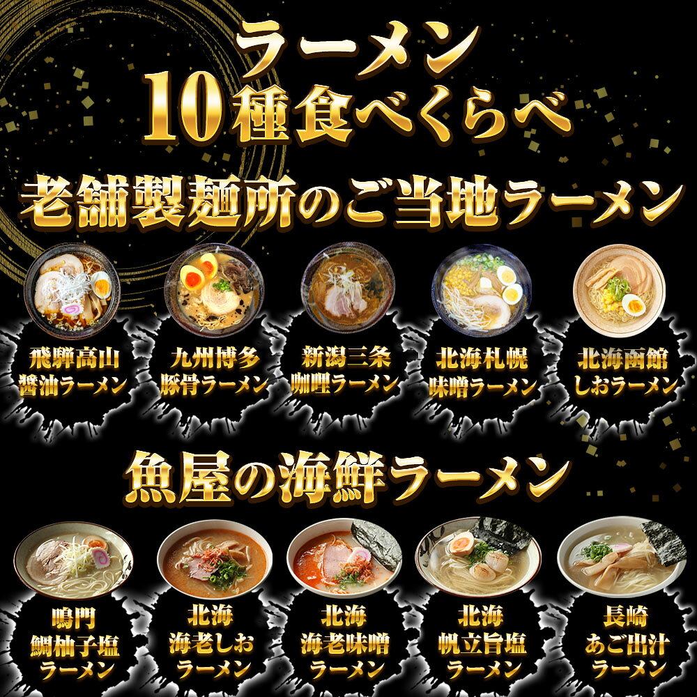 食品 ラーメン 食べ比べ セット 取り寄せ ポイント消化 送料無 お試し 応援 内祝い ギフト 仕送り　生ラーメン 10種10人前セット ご当地＆海鮮 送料無料 博多 飛騨高山 燕三条 札幌 函館 ラーメン 生麺 スープ 付き 豚骨 塩 醤油 味噌 カレー 全国 お取り寄せ グルメ セット 拉麺 ギフト ラーメンセット 食品