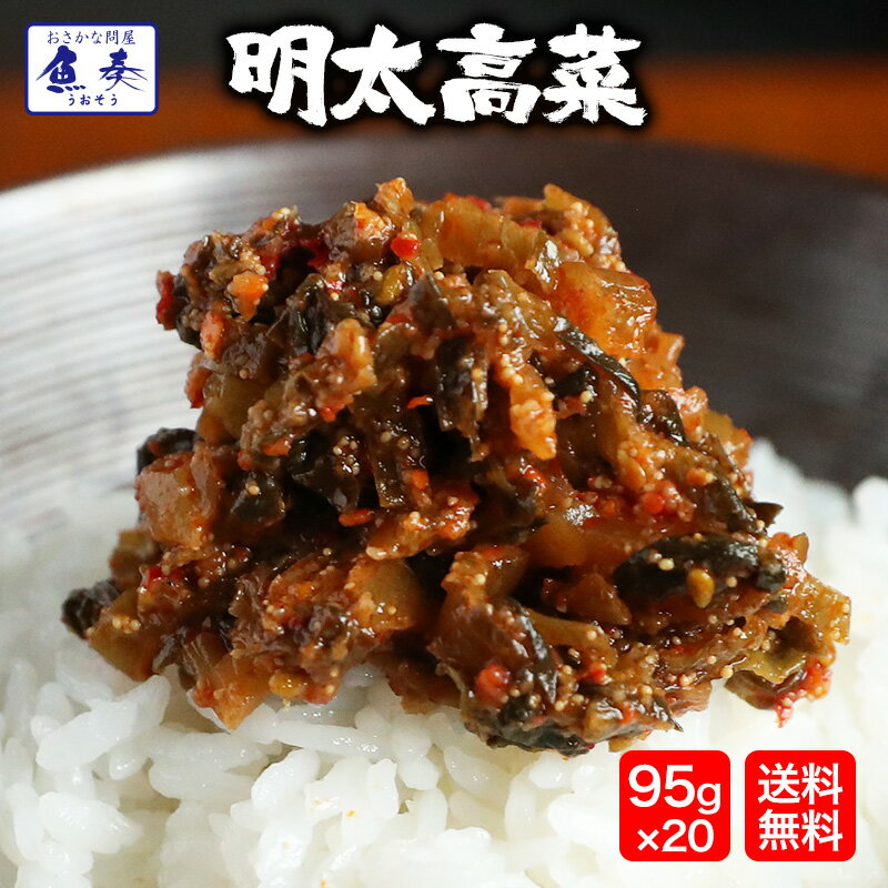 父の日 2024 ギフト 送料無料 魚屋の明太高菜 辛子高菜 95g 20P たっぷり買い置き 九州博多明太子 最安 3980円 在宅 在宅応援 処分 サンプル 子供 お礼 御礼