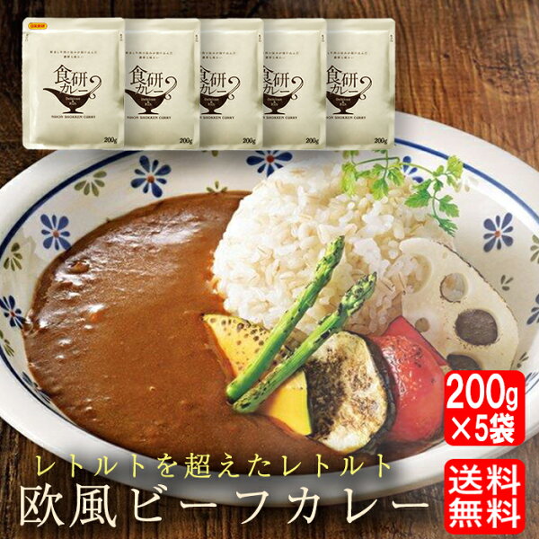 最安挑戦950円 カレー欧風ビーフカレー食研カレー200g×5袋メール便消化魚奏社長もお気に入りレトルト日本食研カレー在宅買置