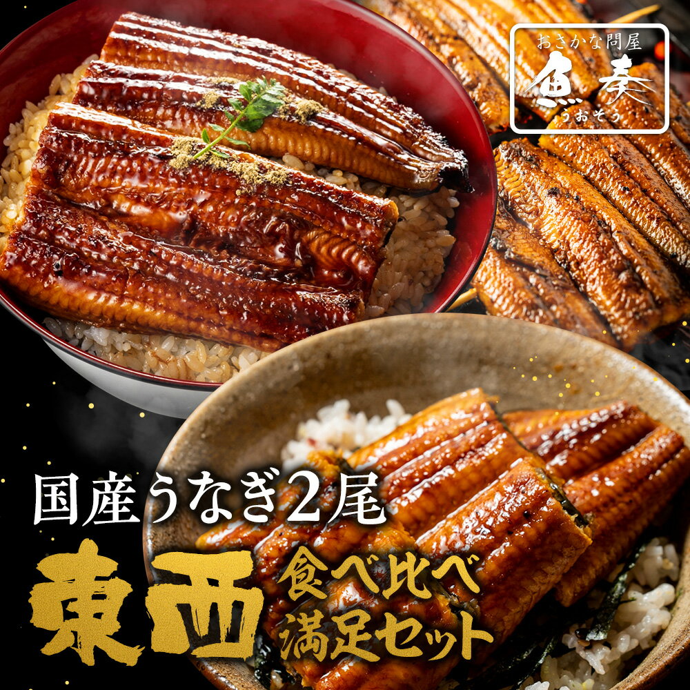 蒲焼き 父の日 2024 ギフト プレゼント 東西うなぎ食べ比べセット 徳大サイズ 約160～170g×2尾 国産うなぎ 蒲焼 送料無料 愛知産 静岡産 三河 浜名湖 ウナギ 鰻 お買い得 長焼 うなぎ蒲焼