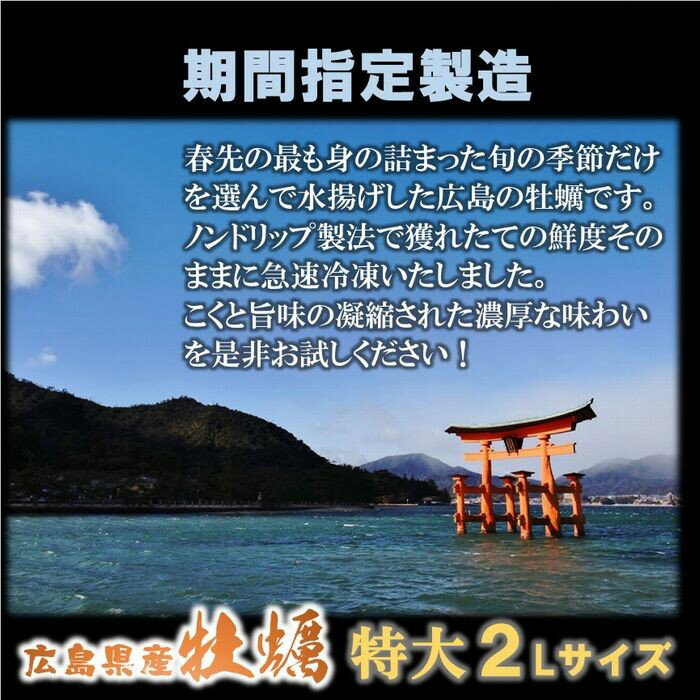 かき カキ 牡蠣 大粒 広島産 剥きかき 1kg（解凍後約850g/30個前後 2Lサイズ） 送料無料 【注意】北海道、沖縄は追加送料を997円加算し、ご請求いたします。 生牡蠣 生むき牡蠣 広島牡蠣 剥き牡蠣 仕送り 業務用 食品 おかず お弁当 お取り寄せ 内祝い 海鮮BBQ