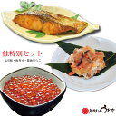 鮭特別セット【塩引鮭切身4切 醤油はらこ160g 鮭の飯寿司250g】 鮭 切り身 塩引き鮭 ギフト 贈答品 越後村上うおや 村上市 新潟県