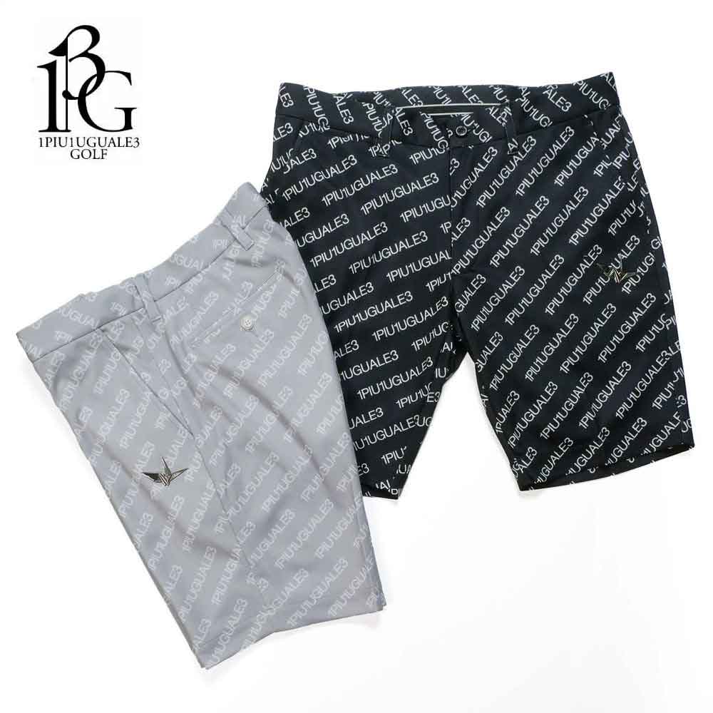 【10%OFFセール】1PIU1UGUALE3 GOLF ウノピゥウノウグァーレトレ ゴルフ DIAGONAL LOGO SHORTS メンズ ロゴ ショーツ ショートパンツ ハーフパンツ ゴルフウエア grp048-poe335 113G 国内正規品