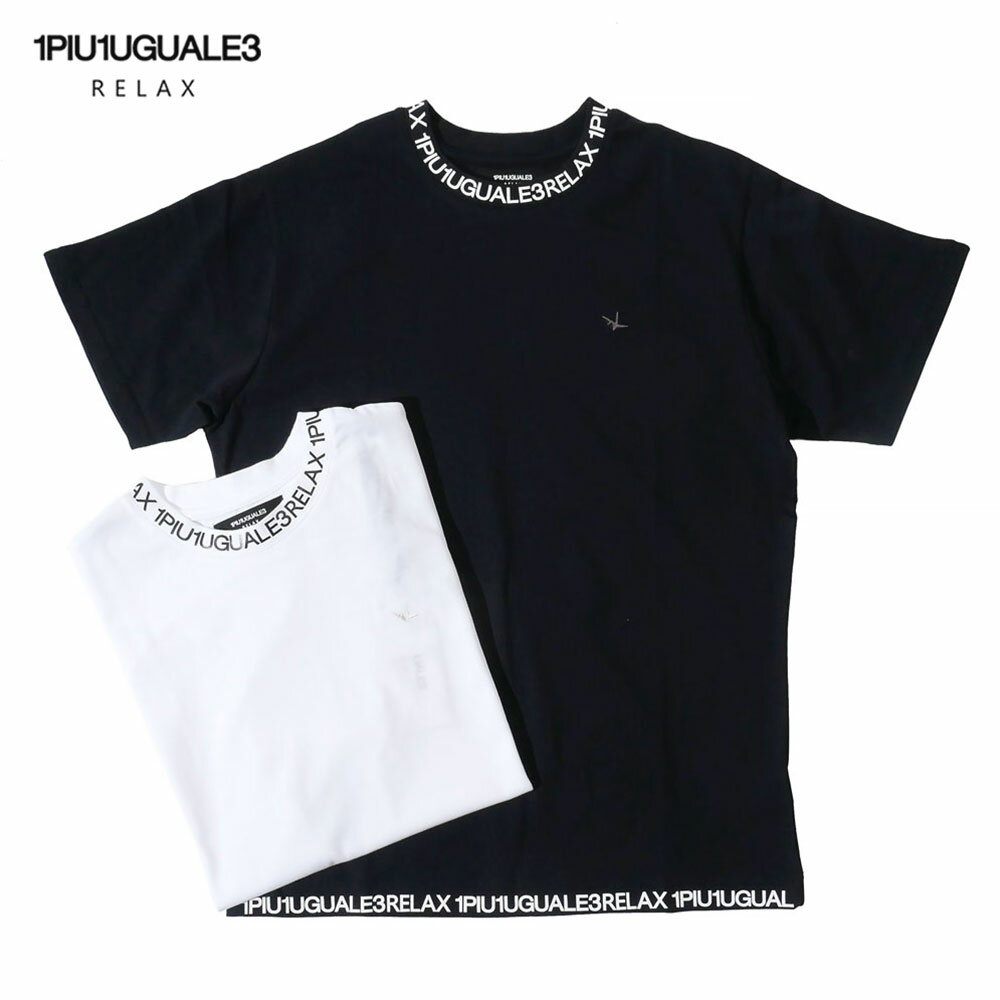 楽天un passo AVANTI1PIU1UGUALE3 RELAX ウノピゥウノウグァーレトレ リラックス メンズ COLLAR LOGO Tシャツ 半袖 カットソー ホワイト ブラック おしゃれ かっこいい ブランド ust-24014 2024SS 国内正規品