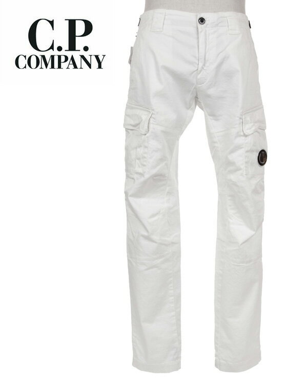 C.P.COMPANY シーピーカンパニー スキニーフィットカーゴパンツ 08CMPA118A005694G ホワイト 国内正規品