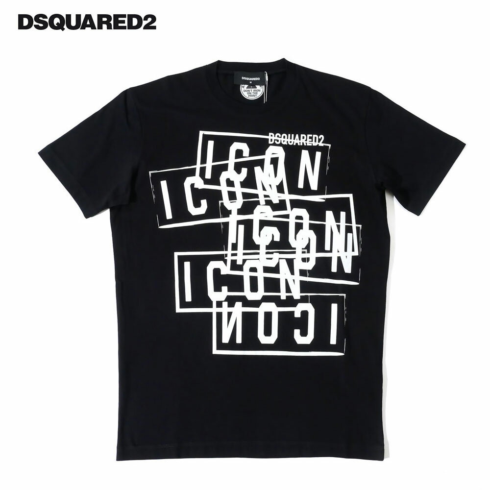 DSQUARED2 ディースクエアード メンズ Icon Stamps Cool Fit Tee Tシャツ 半袖 カットソー ブラック s79gc0087 2024SS 国内正規品 ブランド