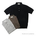 【10%OFFセール】FILIPPO DE LAURENTIIS フィリッポ デ ローレンティス メンズ クレープコットン ニット ポロシャツ ハイゲージ 半袖...
