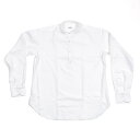 【30%OFFセール】giannetto ジャンネット コーデュロイ バンドカラーシャツ 0203-300GURU ホワイト 国内正規品