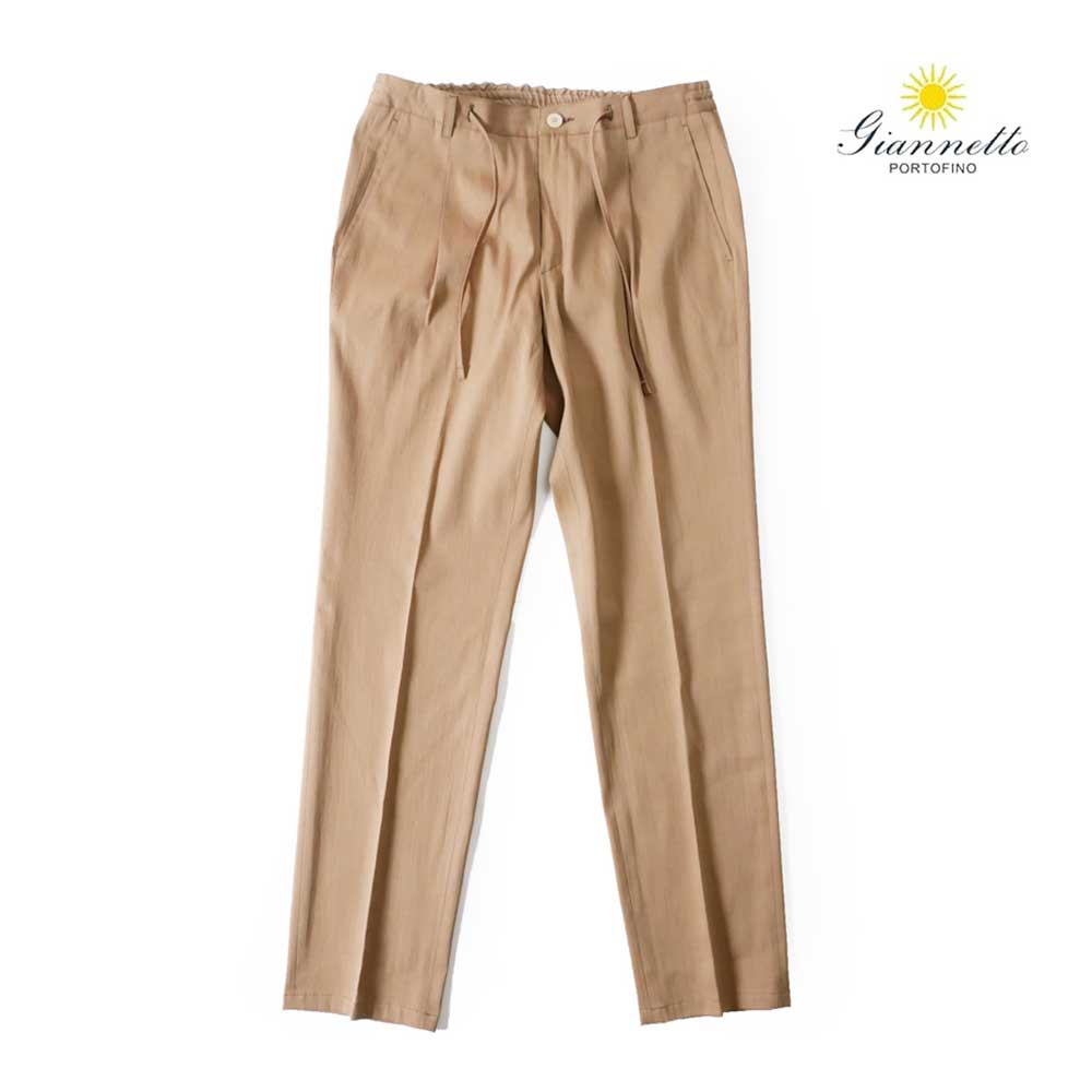 楽天un passo AVANTI【40％OFFセール】giannetto ジャンネット ソラーロ コットン パンツ スラックス セットアップ対応 ベージュ 3103-484erik 国内正規品