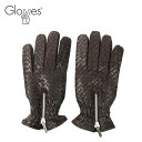 グローブス　手袋（メンズ） 【10%OFFセール】Gloves グローブス メンズ レザー 本革 グローブ イントレチャート ジップ付き カシミア混 ライニング付き ca841 ダークブラウン 国内正規品