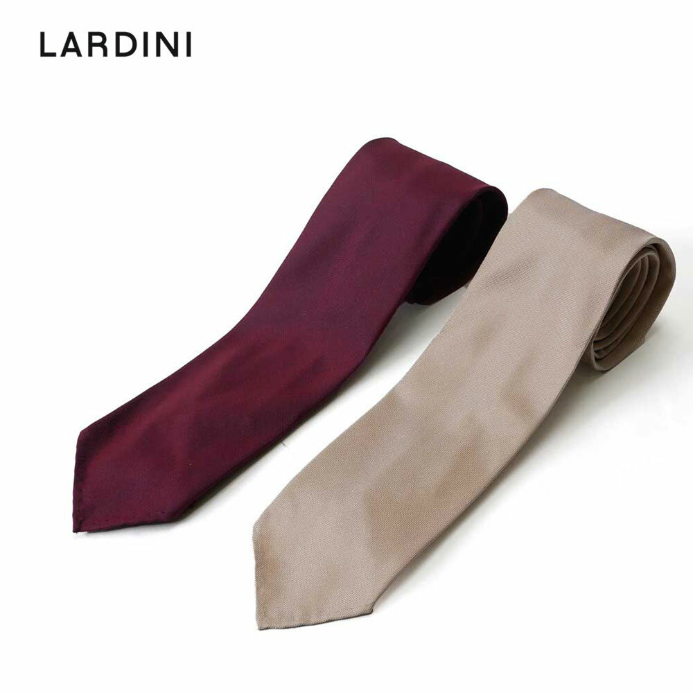 ラルディーニ LARDINI ラルディーニ メンズ ネクタイ ソリッド シルク ビジネス シンプル 無地 ベージュ レッド 2216-9crb7125 2023-24AW 国内正規品