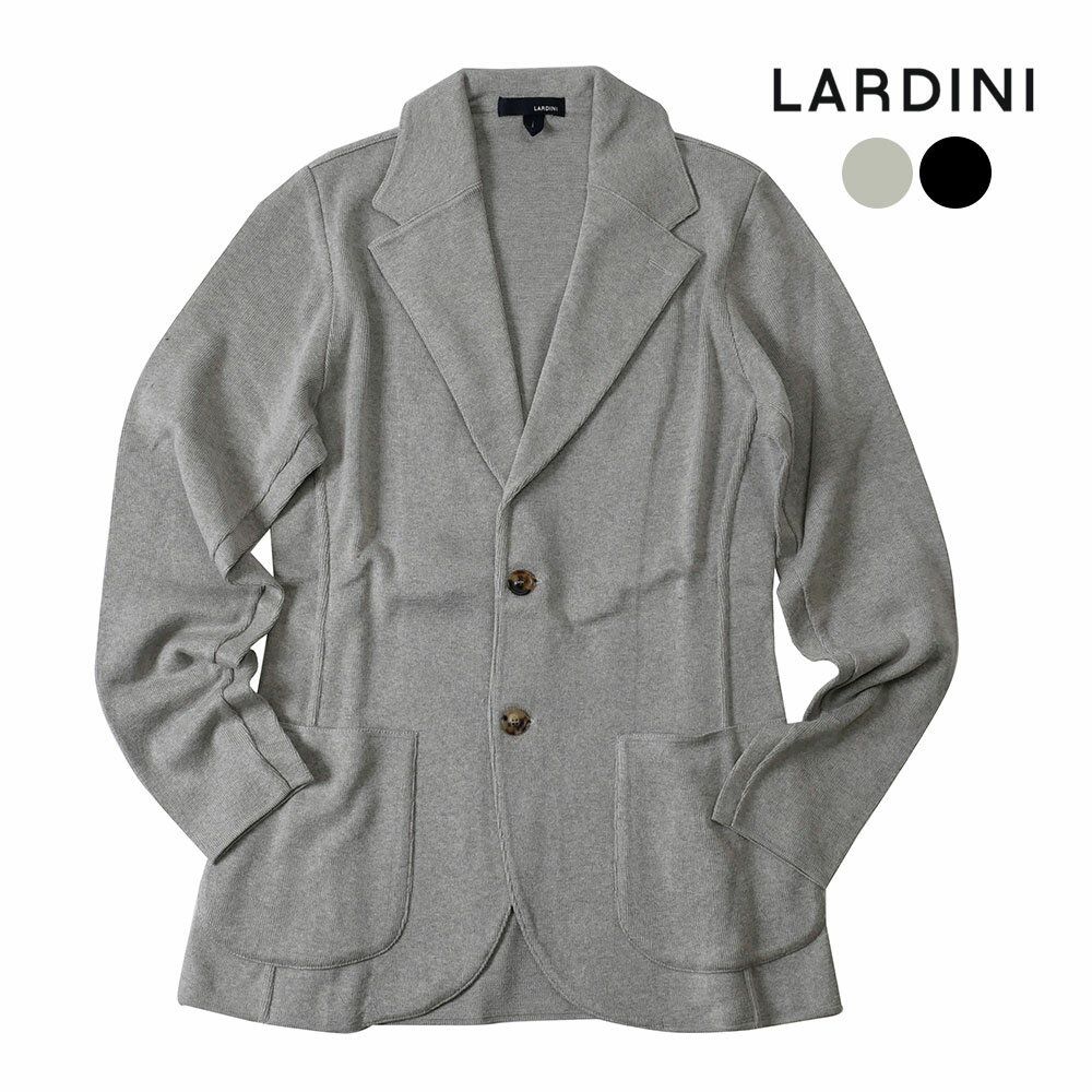 LARDINI ラルディーニ メンズ コットンニット ジャケット ネイビー グレー 3116-aljm56009 国内正規品