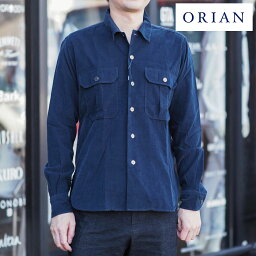 オリアン ビジネスシャツ メンズ 【SALE 返品交換不可】【50%OFFセール】国内正規品 ORIAN オリアン フラップポケット コーデュロイシャツ ネイビー YARMY-172