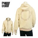 【10%OFFセール】P.M.D.S. ピーエムディーエス メンズ ジップアップ ボアブルゾン パーカー フーディー 長袖 オフホワイト angel PANNA...