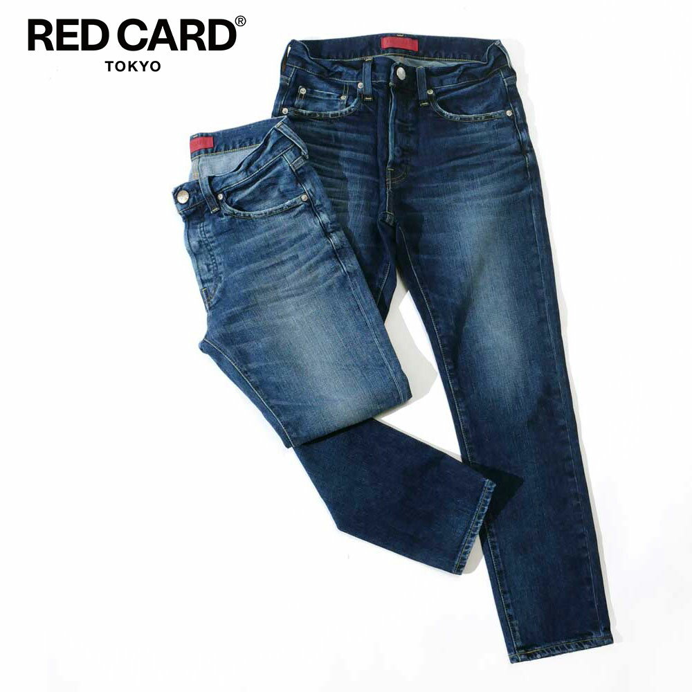 RED CARD Tokyo レッドカード トーキョー メンズ Rhythm リズム プラス VintageMid VintageDark ビンテージミッド ビンテージダーク スリムテーパード デニム パンツ ジーンズ ロング丈 インディゴ 12786801 ブランド 国内正規品