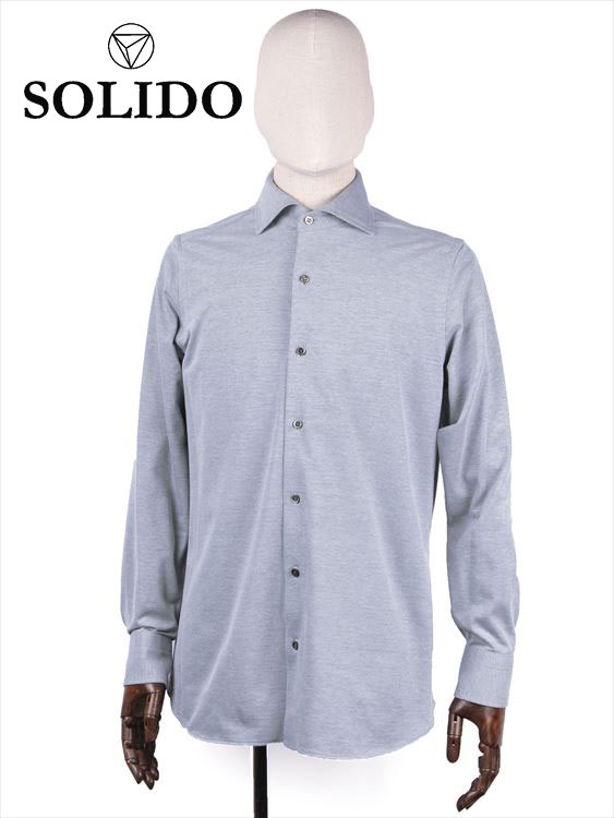 【70%OFFセール】【国内正規品】 SOLIDO ソリード 鹿の子 長袖シャツ ネイビー MSL18S824