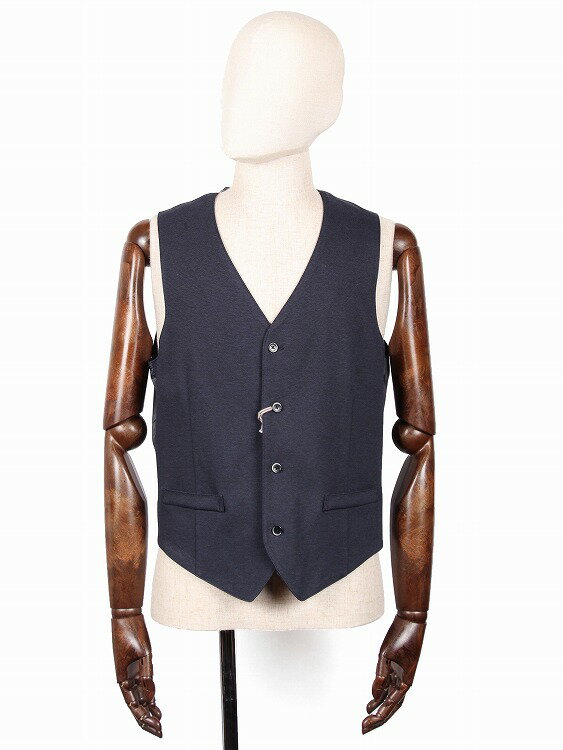 【SALE 返品交換不可】【70%OFFセール】 国内正規品 SOLIDO ソリード ACCIAIO 度詰め鹿の子 4B ジャージー シングルジレ ベスト MSL19A474 ネイビー