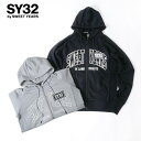 【20％OFFセール】SY32 by SWEET YEARS エスワイ サーティトゥ バイ スウィートイヤーズ メンズ ロゴ プリント ワッペン スウェット パーカー ジップアップ 長袖 セットアップ対応 13003 グレー ブラック M L XL XXL 国内正規品