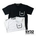 楽天un passo AVANTI【20％OFFセール】SY32 by SWEET YEARS エスワイ サーティトゥ バイ スウィートイヤーズ メンズ ポケット プリント Tシャツ 半袖 カットソー ホワイト ブラック DESIGN POCKET TEE 13045 M L XL XXL 国内正規品