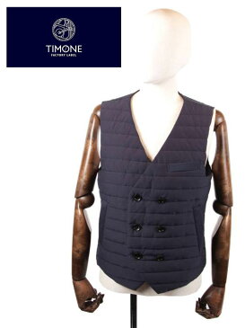 【国内正規品】TIMONE ティモーネ カジナイロン ナイロンダブルベスト ストレッチ 撥水加工 TM0806126 DARK NAVY ダークネイビー