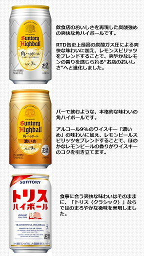 <ウイスキーハイボール呑みくらべセット 350ml缶 6種×各4本/箱>角ハイボール・角ハイボール(濃いめ)・トリスハイボール・トリスハイボール(美味しい濃いめ)・JIMハイ・ブラックニッカクリアハイボール ALC6~9%(のみくらべ・飲みくらべ)