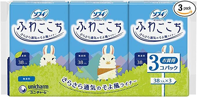 ソフィ パンティライナー ふわごこち 無香料 38枚×3個パック