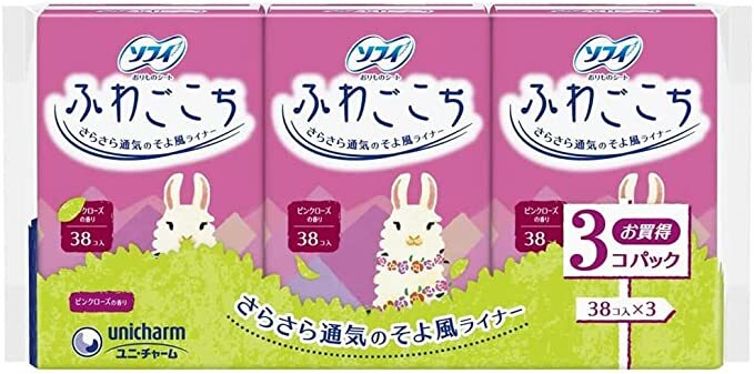 Rakuten - ソフィ おりものシート ふわごこち ピンクローズの香り 38枚×3個パック