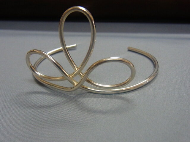 シルバー フラワー モチーフ ロープ バングル SILVER925