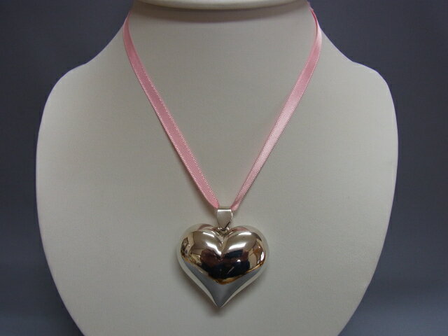 シルバー ラージ プレーン ハート ボール ペンダント SILVER925