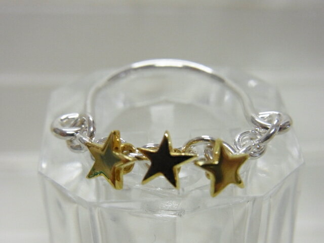 シルバー ブラス 3スター チェーン ジョイント リング SILVER925 真鍮