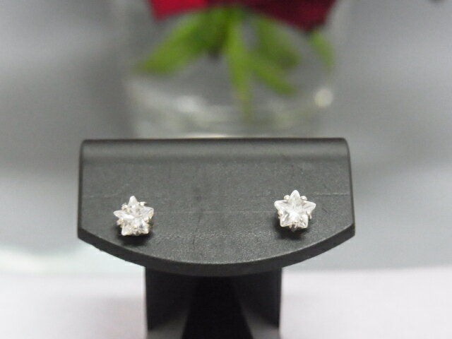 Rakuten - シルバー ラージ スター CZ ピアス SILVER925たて 5mm × よこ 5mm