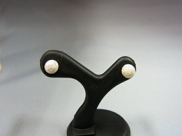 シルバー ダイヤモンド ダスト 加工 6mm ボール ポスト ピアス SILVER925(4)