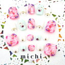 ブライトフラワーネイル michinail ネイルチップ ミチネイル ネイル つけ爪 ハンドメイドネイル ショートネイル ニュアンスネイル ブライダルネイル 成...