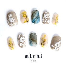 クリアプリズムブーケネイル michinail ネイルチップ ミチネイル ネイル つけ爪 ハンドメイドネイル ショートネイル ニュアンスネイル ブライダルネイル 成人式ネイル