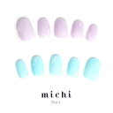 ミント×ラベンダーの水滴ネイル michinail ネイルチップ ミチネイル ネイル つけ爪 ハンドメイドネイル ショートネイル ニュアンスネイル ブライダルネイル 成人式ネイル