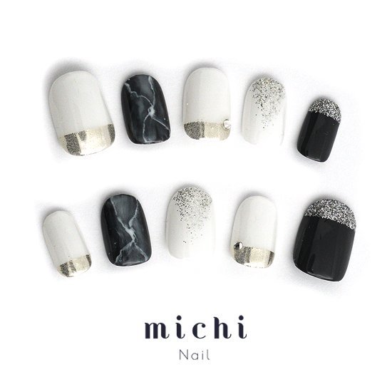 輝く大理石ネイル michinail ネイルチップ ミチネイル ネイル つけ爪 ハンドメイドネイル ショートネイル ニュアンスネイル ブライダルネイル 成人式ネイル
