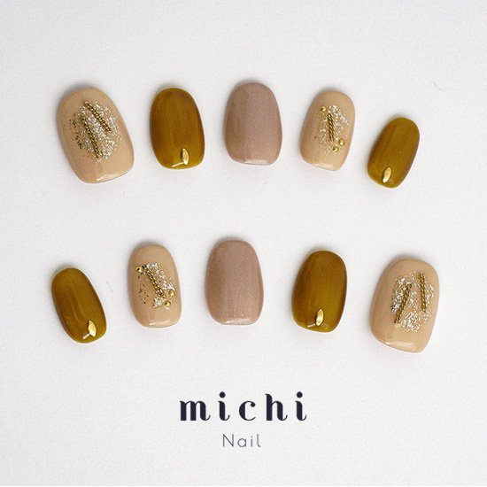 大人なニュアンスネイル michinail ネイルチップ ミチネイル ネイル つけ爪 ハンドメイドネイル ショートネイル ニュアンスネイル ブライダルネイル 成人式ネイル