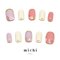 ダスティカラーの春ネイル michinail ネイルチップ ミチネイル ネイル つけ爪 ハンドメイドネイル ショートネイル ニュアンスネイル ブライダルネイル 成人式ネイル