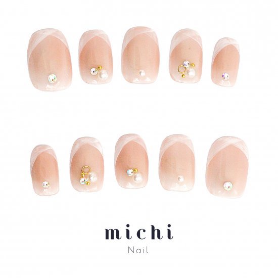 シンプルクロスフレンチネイル michinail ネイルチップ ミチネイル ネイル つけ爪 ハンドメイドネイル ..