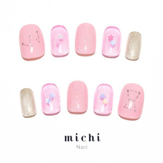 冬の星座ネイル michinail ネイルチップ ミチネイル ネイル つけ爪 ハンドメイドネイル ショートネイル..
