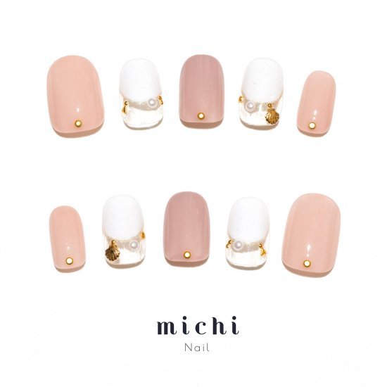 夏の大人のシンプルネイル michinail ネイルチップ ミチネイル ネイル つけ爪 ハンドメイドネイル ショ..