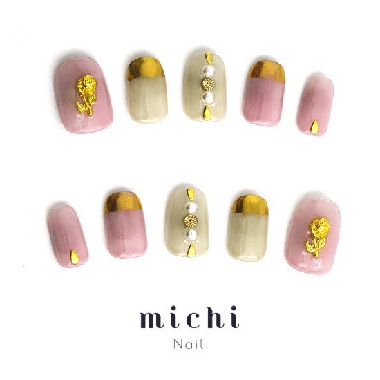 アンティークローズネイル michinail ネイルチップ ミチネイル ネイル つけ爪 ハンドメイドネイル ショートネイル ニュアンスネイル ブライダルネイル 成人式ネイル