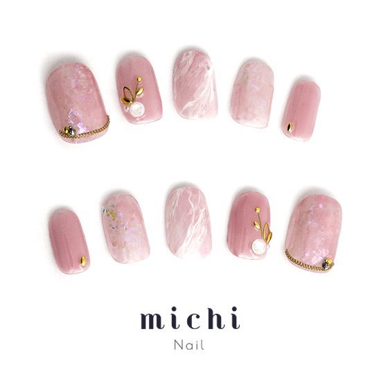 pink pink crackネイル michinail ネイルチップ ミチネイル ネイル つけ爪 ハンドメイドネイル ショートネイル ニュアンスネイル ブライダルネイル 成人式ネイル