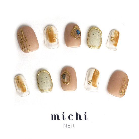 マット×ニュアンスミラーネイル michinail ネイルチップ ミチネイル ネイル つけ爪 ハンドメイドネイル ショートネイル ニュアンスネイル ブライダルネイル 成人式ネイル