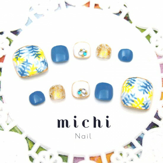 ＜フット＞リゾートなリーフネイル
