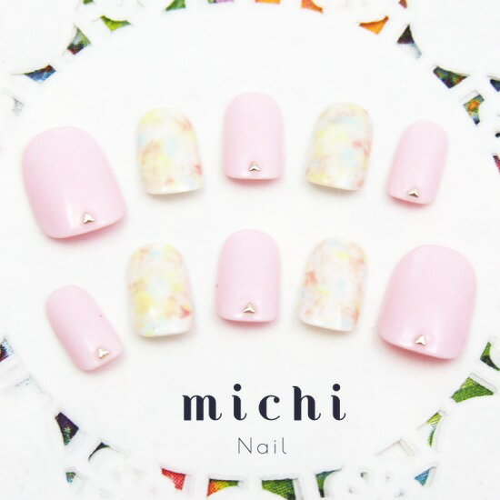 パステルマーブルネイル michinail ネイルチップ ミチネイル ネイル つけ爪 ハンドメイドネイル ショー..