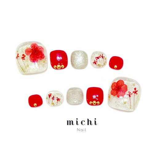 <フット>フィエスタ押し花ネイル <フット>フィエスタ押し花ネイル