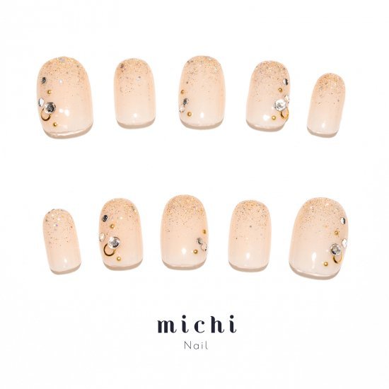 キラっとゴールドネイル michinail ネイルチップ ミチネイル ネイル つけ爪 ハンドメイドネイル ショー..
