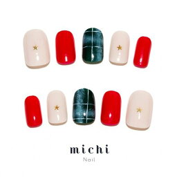 めりーくりすますネイル michinail ネイルチップ ミチネイル ネイル つけ爪 ハンドメイドネイル ショートネイル ニュアンスネイル ブライダルネイル 成人式ネイル